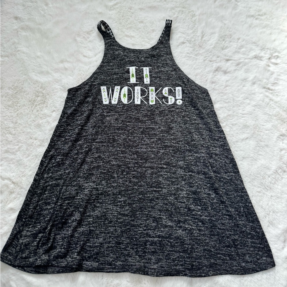 I Work! Heathered Black Women's Tank Top